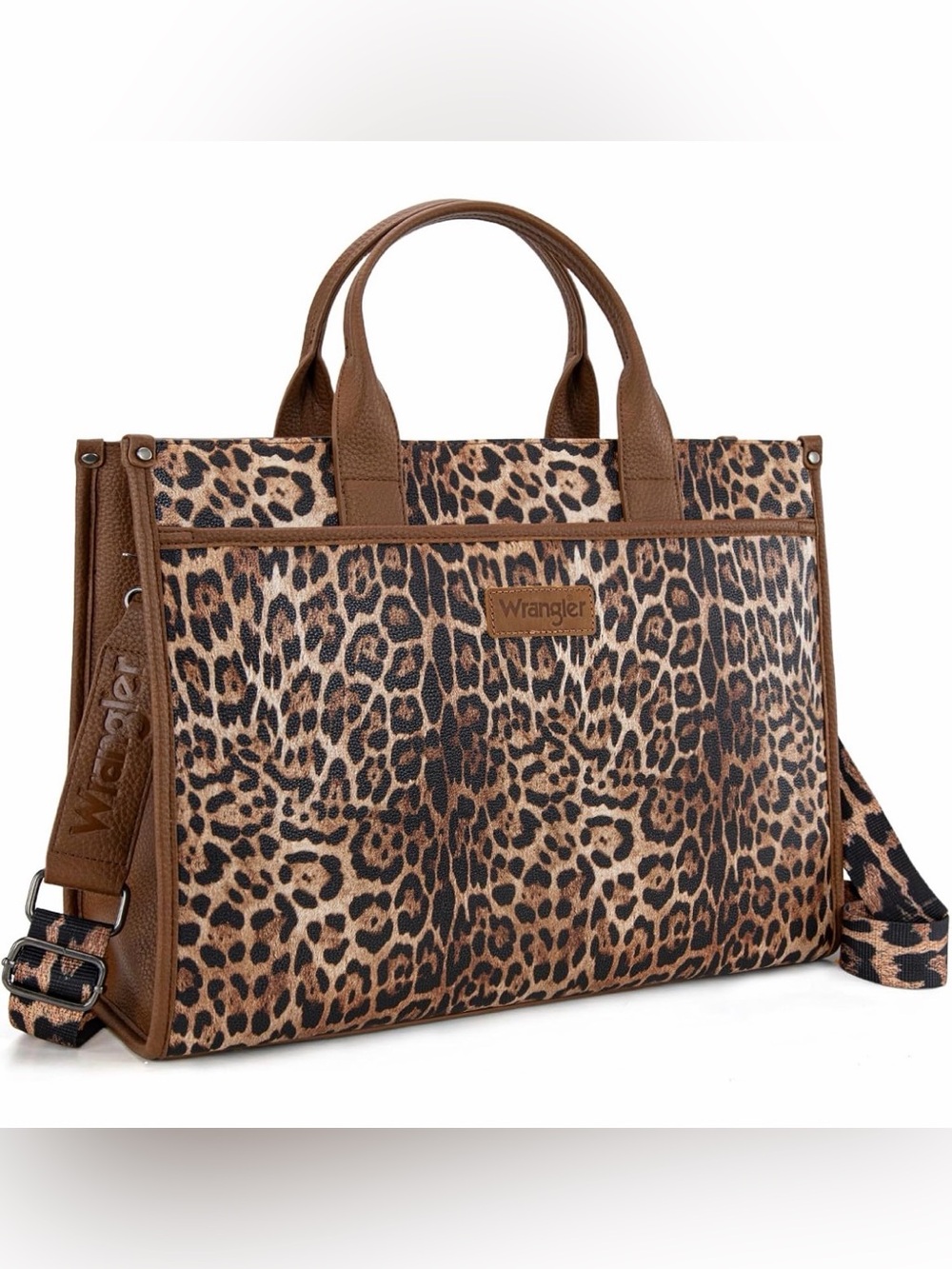 Wrangler Brown Leopard Print Tote Bag